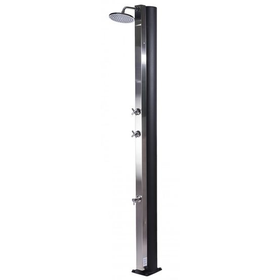 Douche de piscine solaire en acier inoxydable avec rince pieds 40l