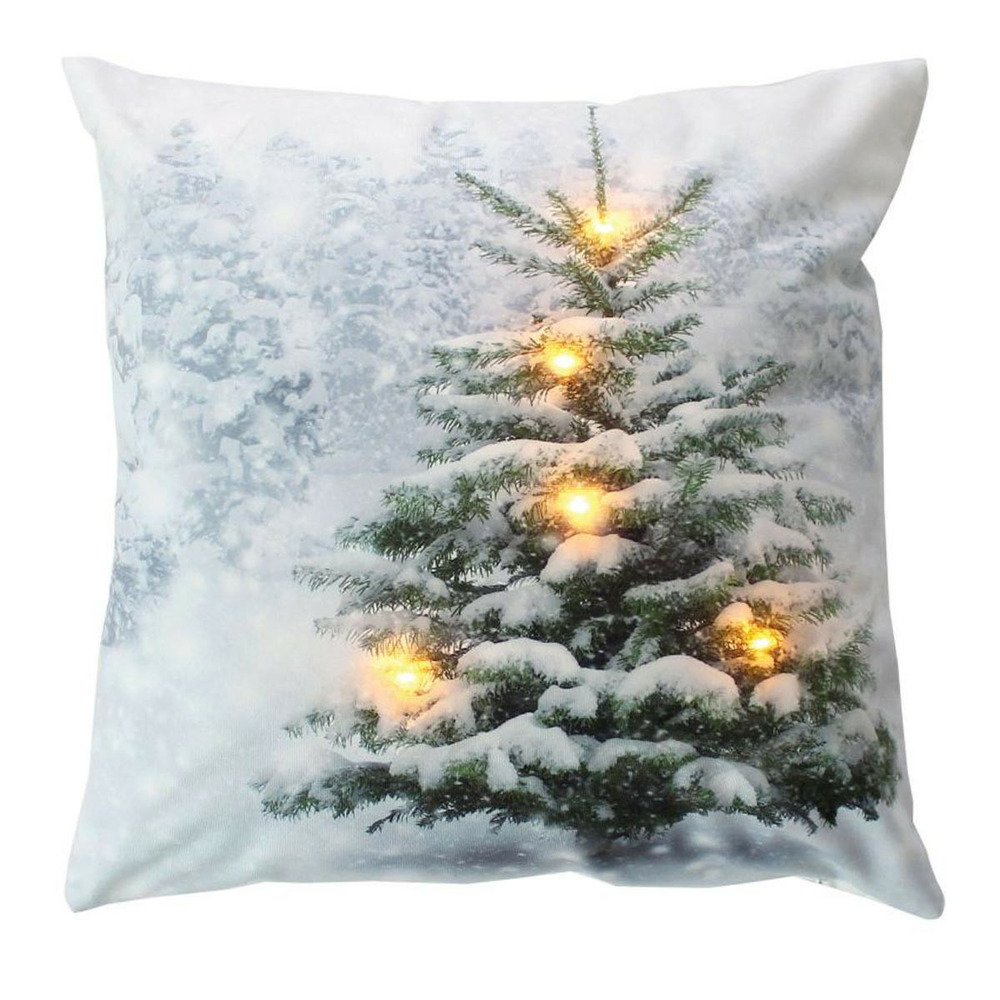 Coussin déco de noël led 