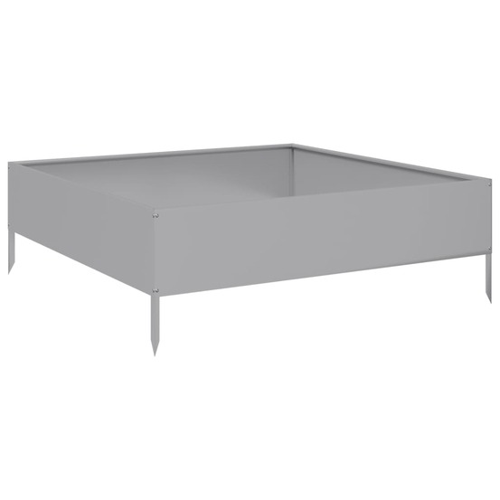 Jardinière bac lit surélevé plantes fleurs terrasse jardin de jardin 100 x 100 x 33,5 cm acier inoxydable argent