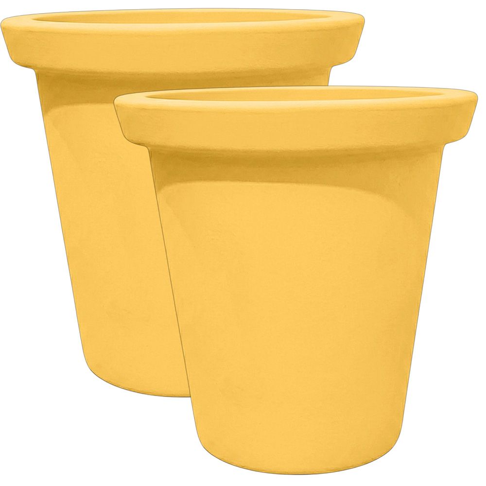 Pot de fleurs rond xxl delight 760l-lot de 2 - plast'up rotomoulage