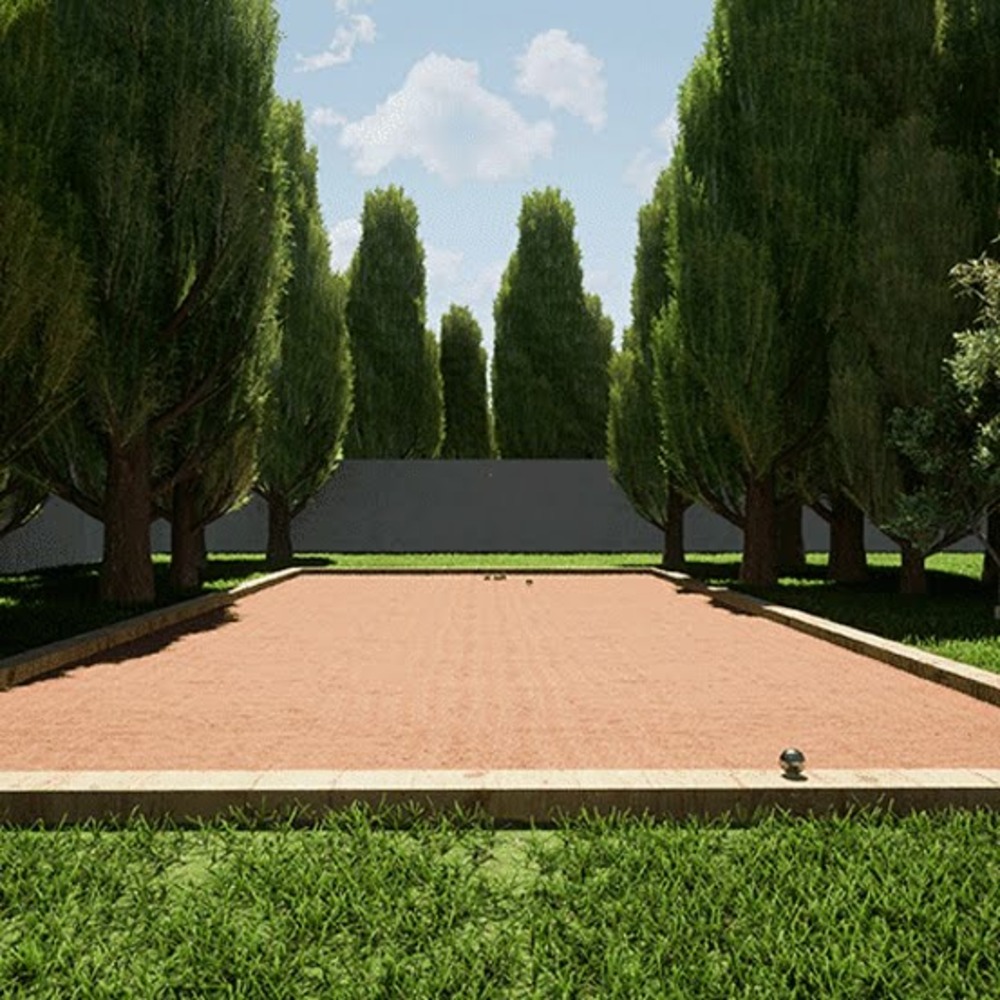 Kit finition terrain de pétanque rose 75m²