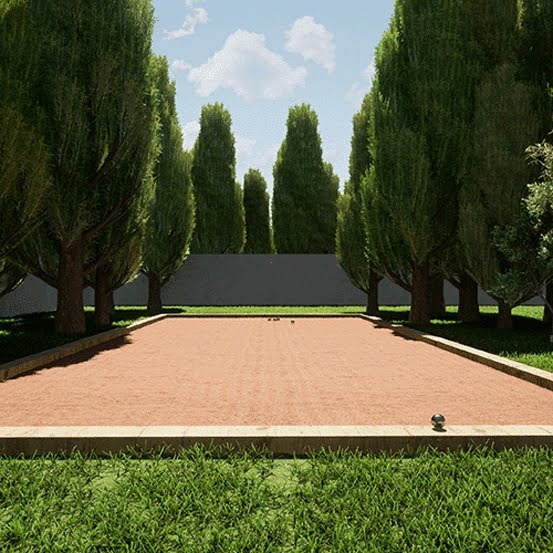 Kit finition terrain de pétanque rose 75m²
