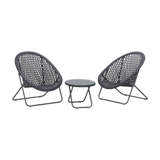 Salon de jardin en polyrésine et métal kent