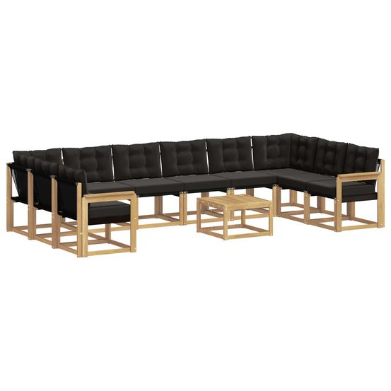 Ensemble de canapés d'extérieur 11 pc blanc et noir