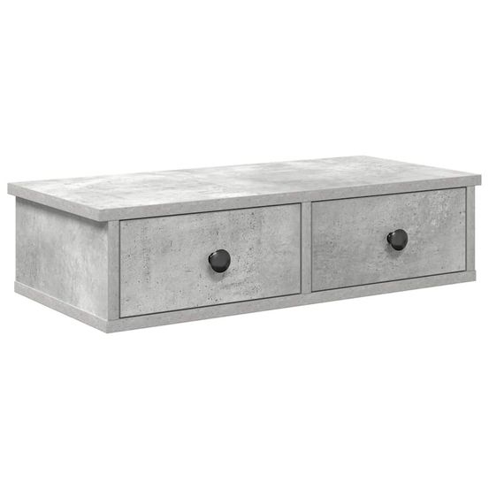 Étagère murale avec tiroirs gris béton bois d'ingénierie