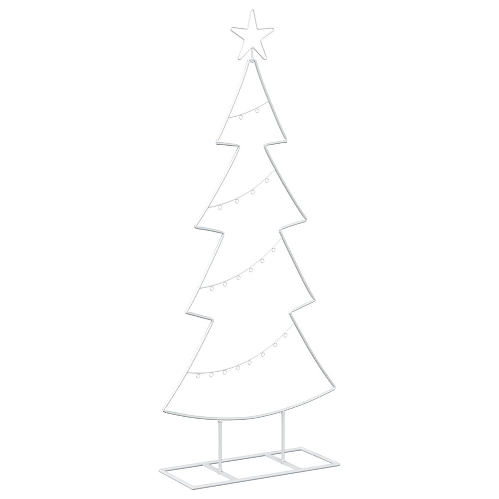 Sapin de noël en métal avec support kuopio 125 cm acier blanc