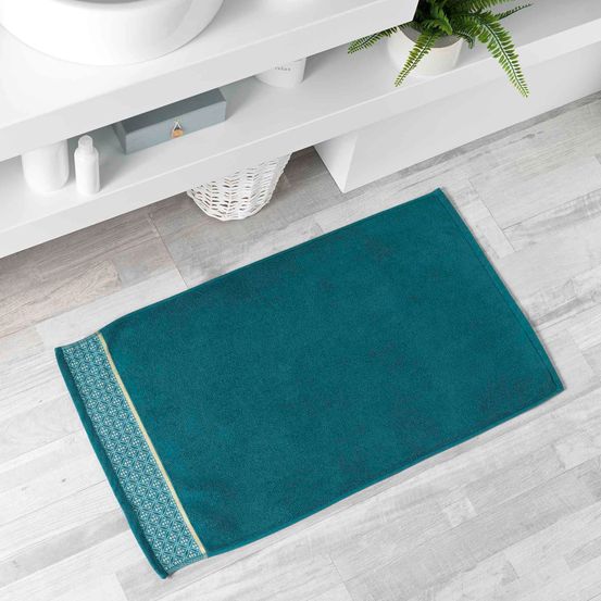 Tapis rectangle belin bleu 50 x 85 cm