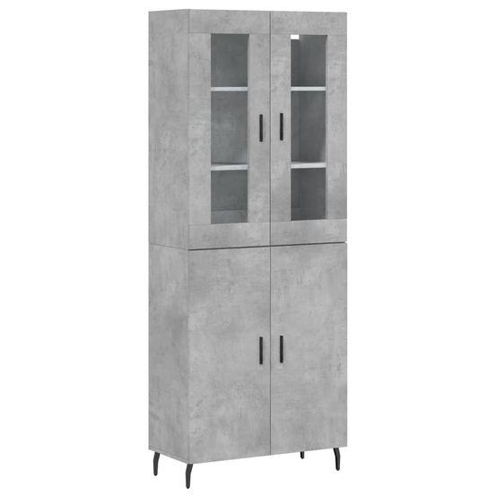 Buffet bahut commode armoire meuble de rangement organisateur cuisine salle de séjour salon haut 69,5 x 34 x 180 cm bois d'in