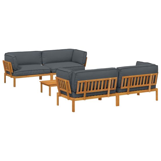 Ensemble de canapés 5 pc anthracite bois d'acacia massif