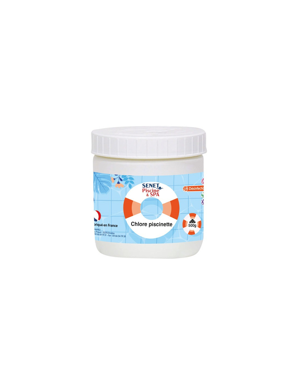 Chlore piscine hors sol en pastilles - 500g - senet
