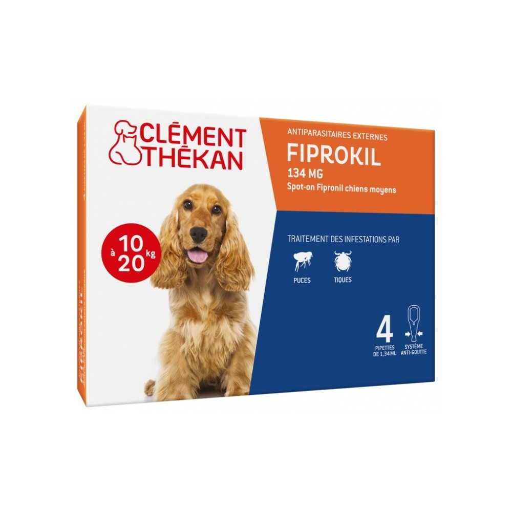 Fiprokil chien 10 - 20 kg - clement thekan 4 pipettes