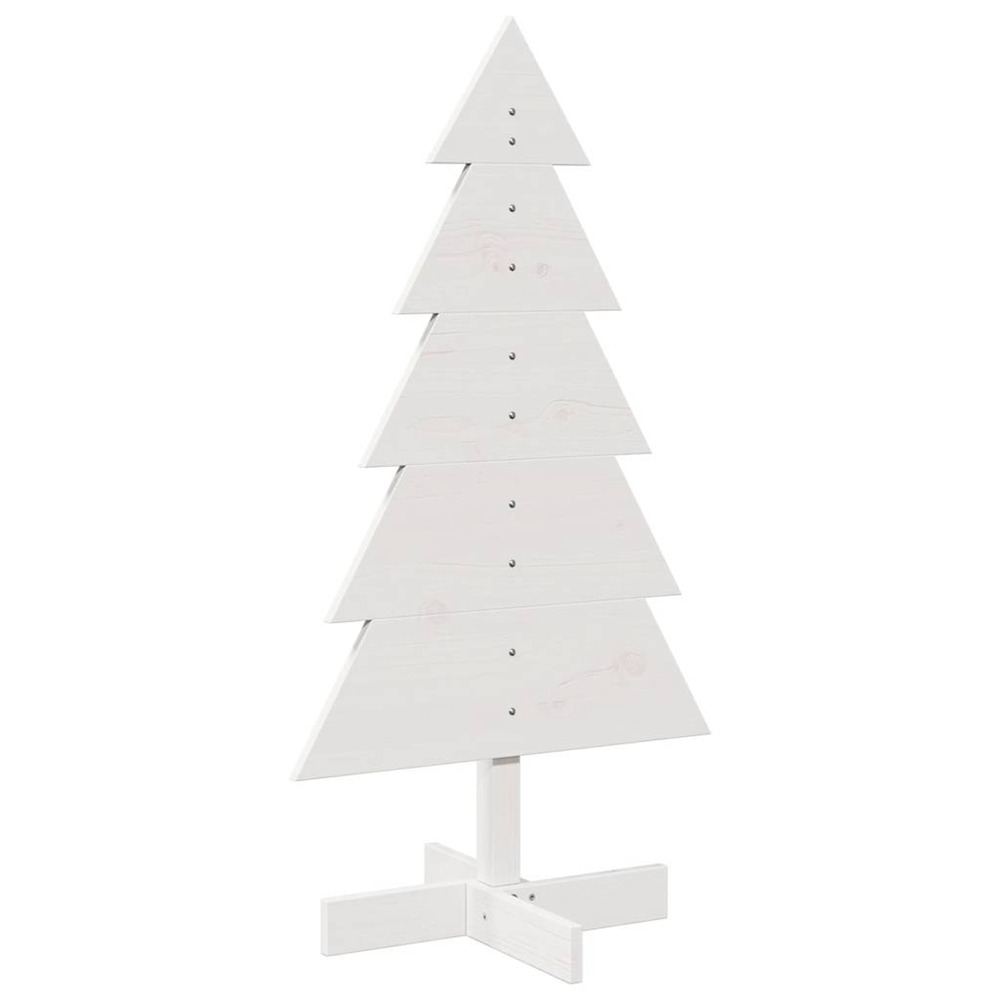 Arbre de noël en bois pour décoration blanc 100 cm pin massif