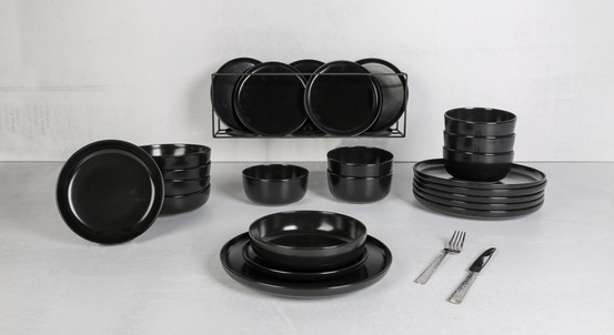 Cosy & trendy service de table baltic black 24 pièces, 6 personnes