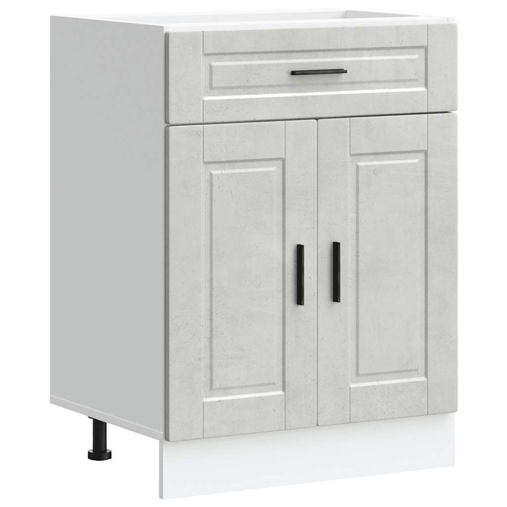 Armoire de cuisine porto gris béton bois d'ingénierie