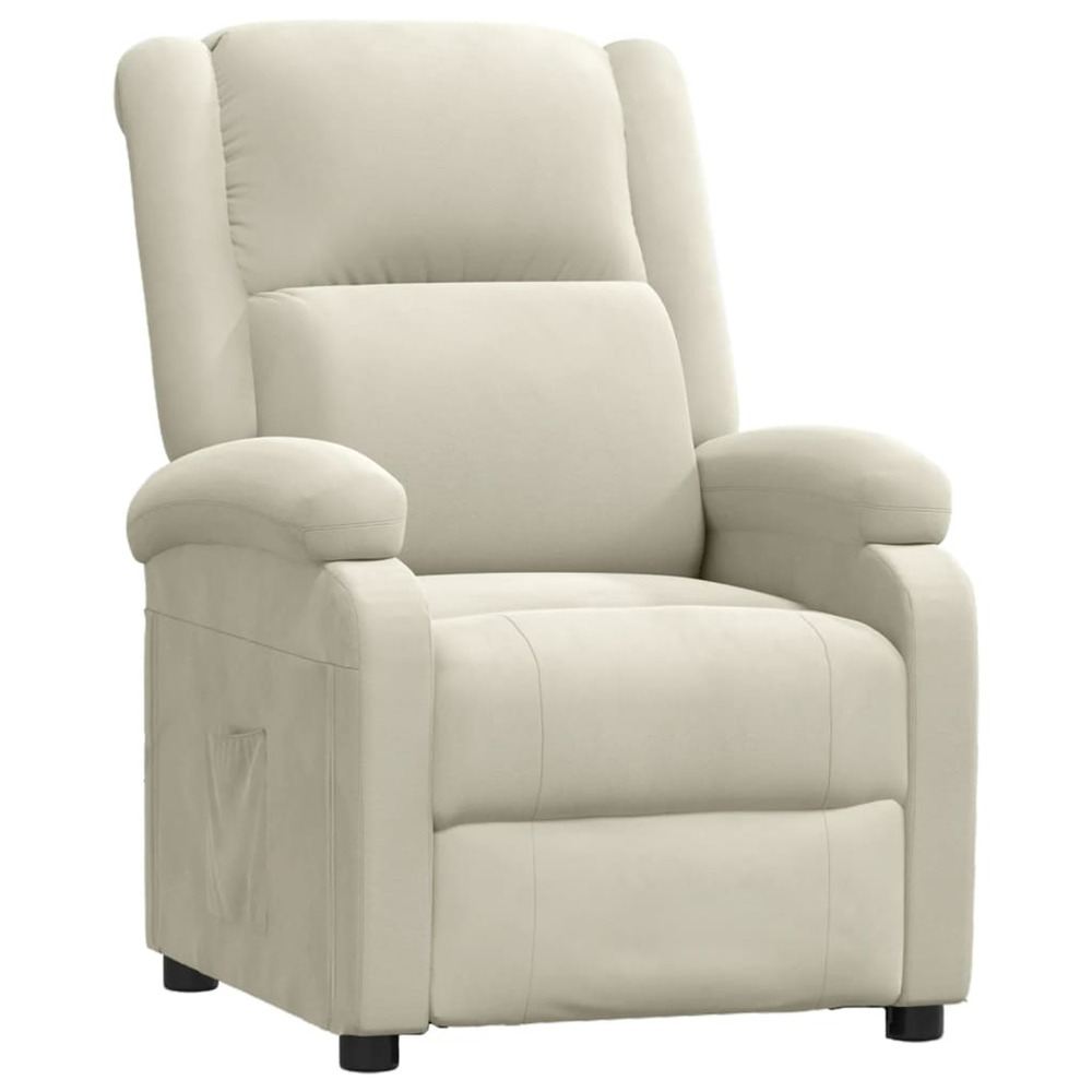 Fauteuil inclinable crème velours