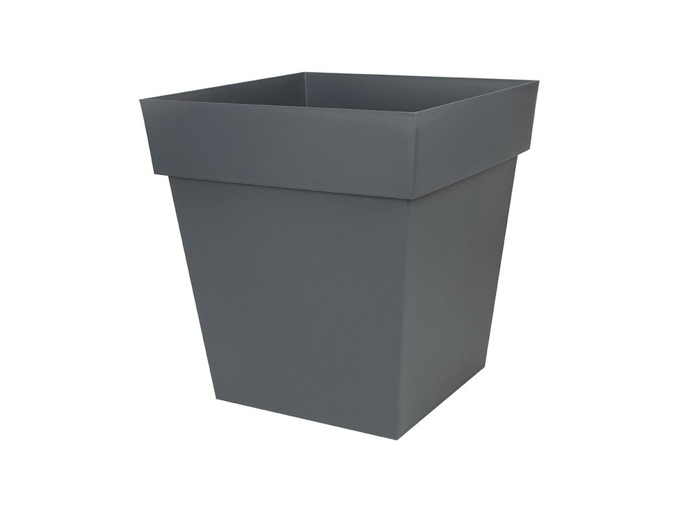 Pot carré toscane - 50 cm - 87 l - gris anthracite