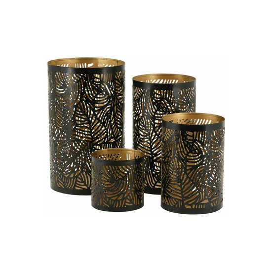 Photophores en métal feuillage (lot de 4)