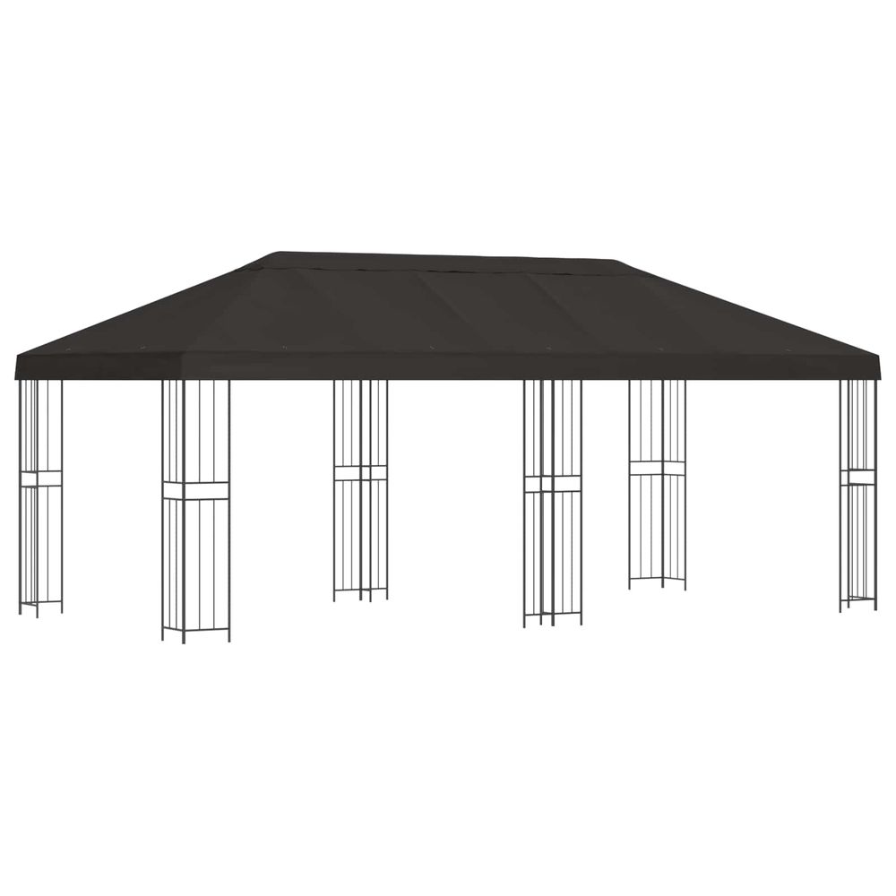 Abri de jardin 6 x 3 m anthracite polyester et acier 190 gsm