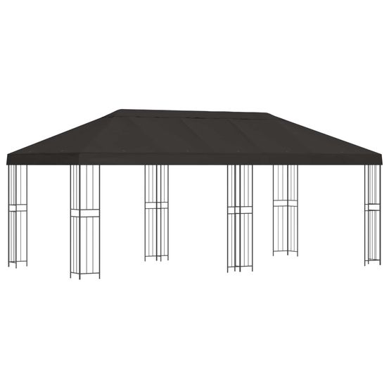 Abri de jardin 6 x 3 m anthracite polyester et acier 190 gsm