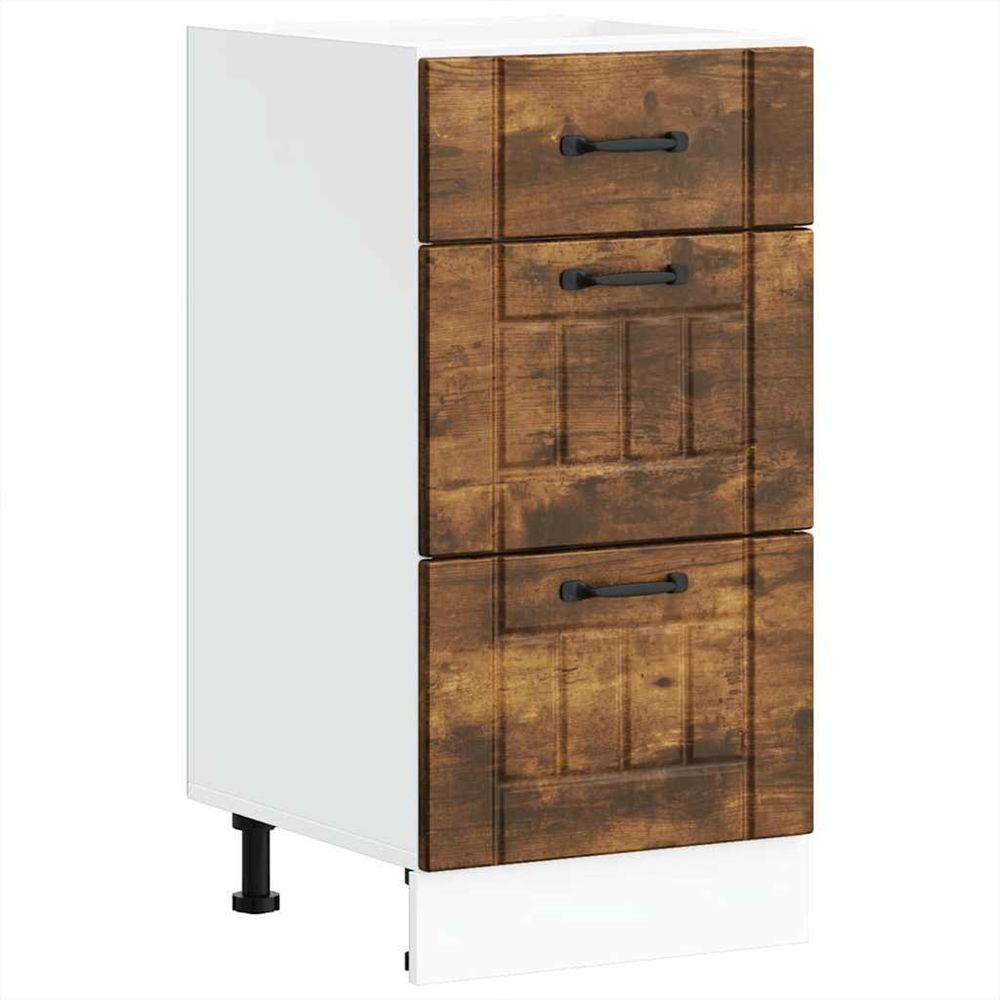 Armoire de cuisine lucca chêne fumé bois ingénierie