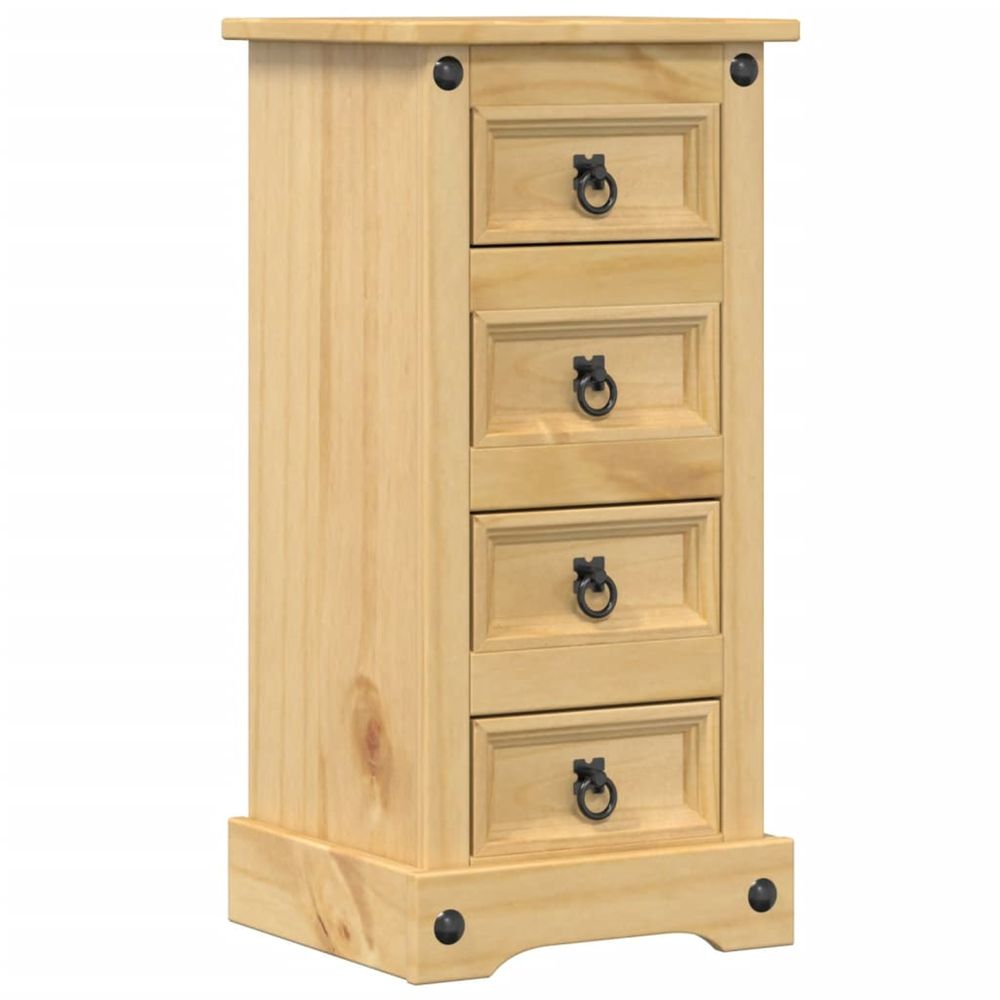 Table de chevet corona 35x32,5x74 cm bois de pin massif