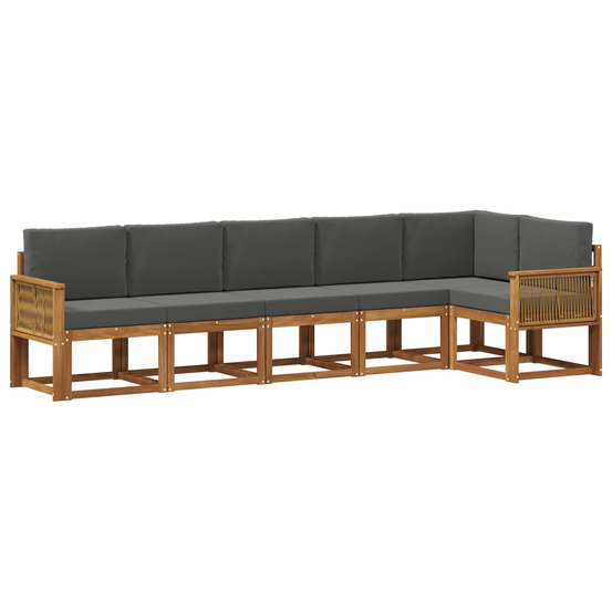 Ensemble de canapés d'extérieur 6 pcs naturel et anthracite