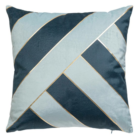Coussin velours nelya bleu 40x40cm