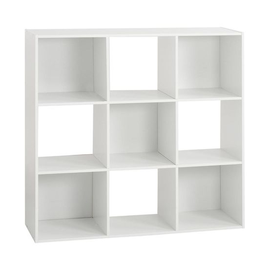 Meuble étagère 9 cases de rangement blanc h 100.5 cm
