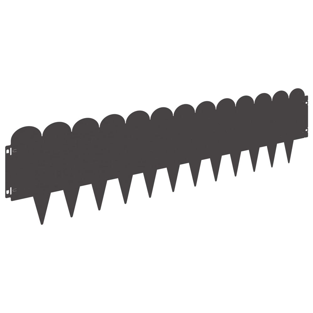 Bordure de pelouse à dessus pointu et arrondi 20 pc 103x25cm