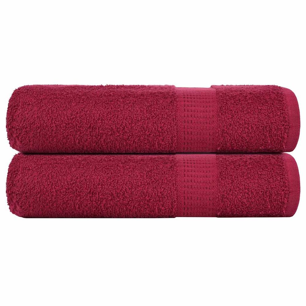 Essuie-mains frogn 2 pcs bordeaux 50x100 cm 360 g/m²