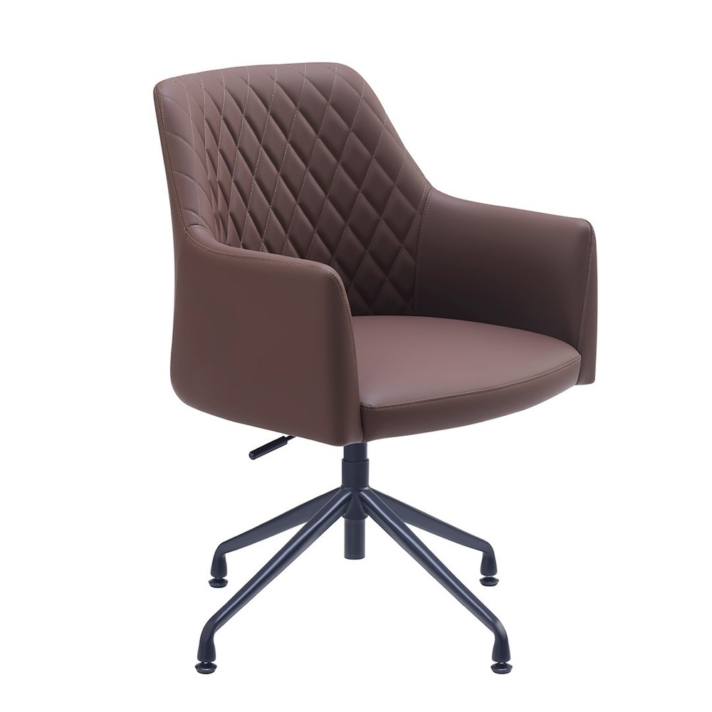 Chaise de réunion vitoria - marron foncé - cuir pu