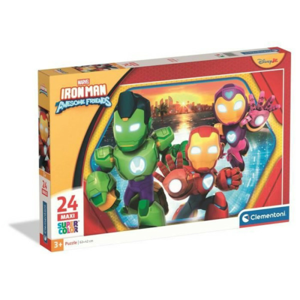 Clementoni - 24 pieces maxi - iron man and his awesome friends