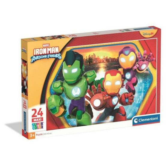 Clementoni - 24 pieces maxi - iron man and his awesome friends