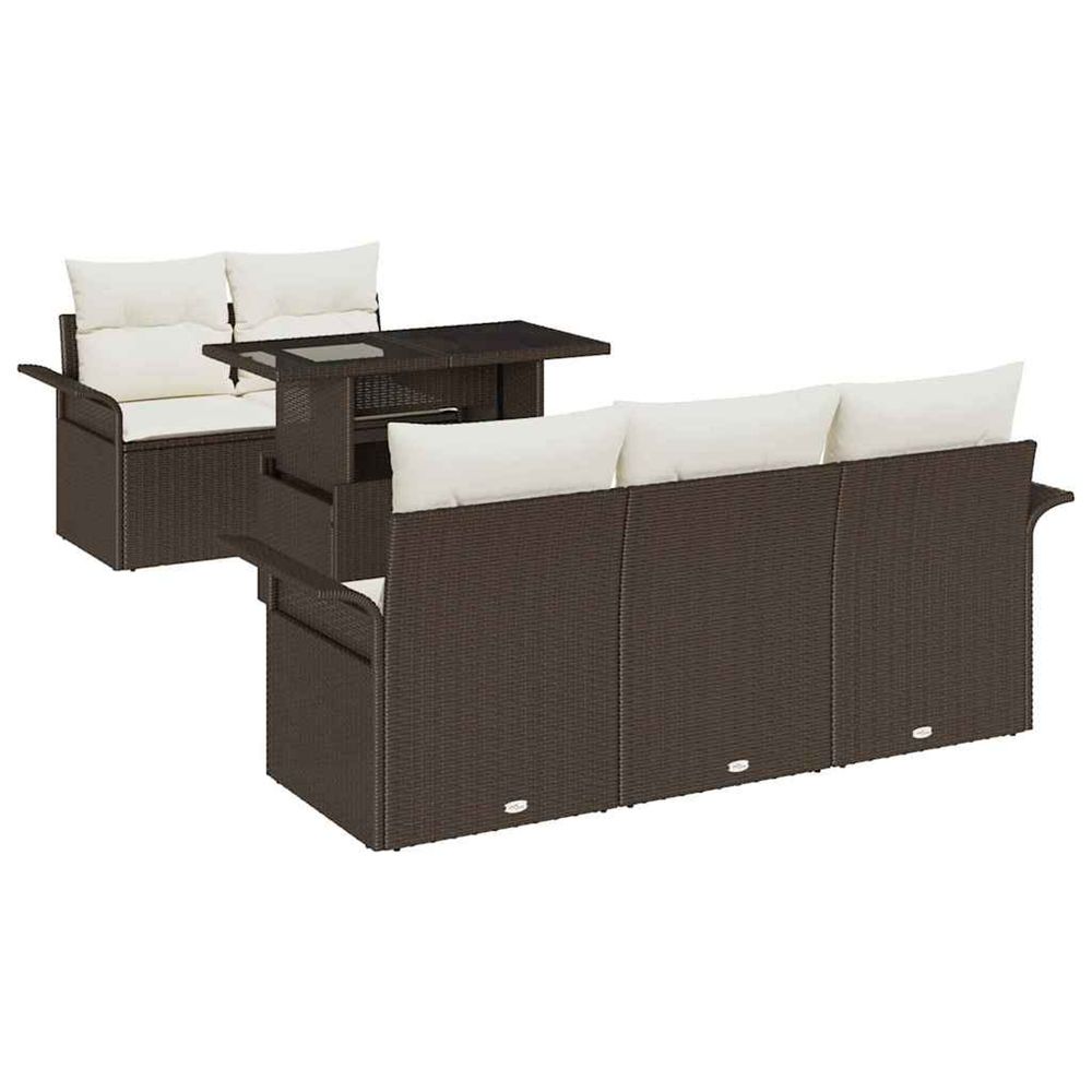Ensemble de canapé de jardin 6 pc marron