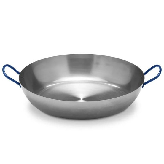 Poêle lyonnaise polie avec anses acier poli 40cm