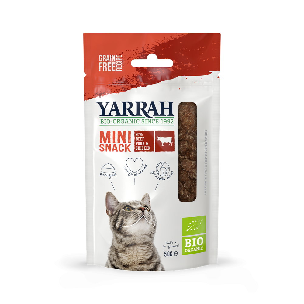 Yarrah - mini snack bio sans céréales pour chat 50g