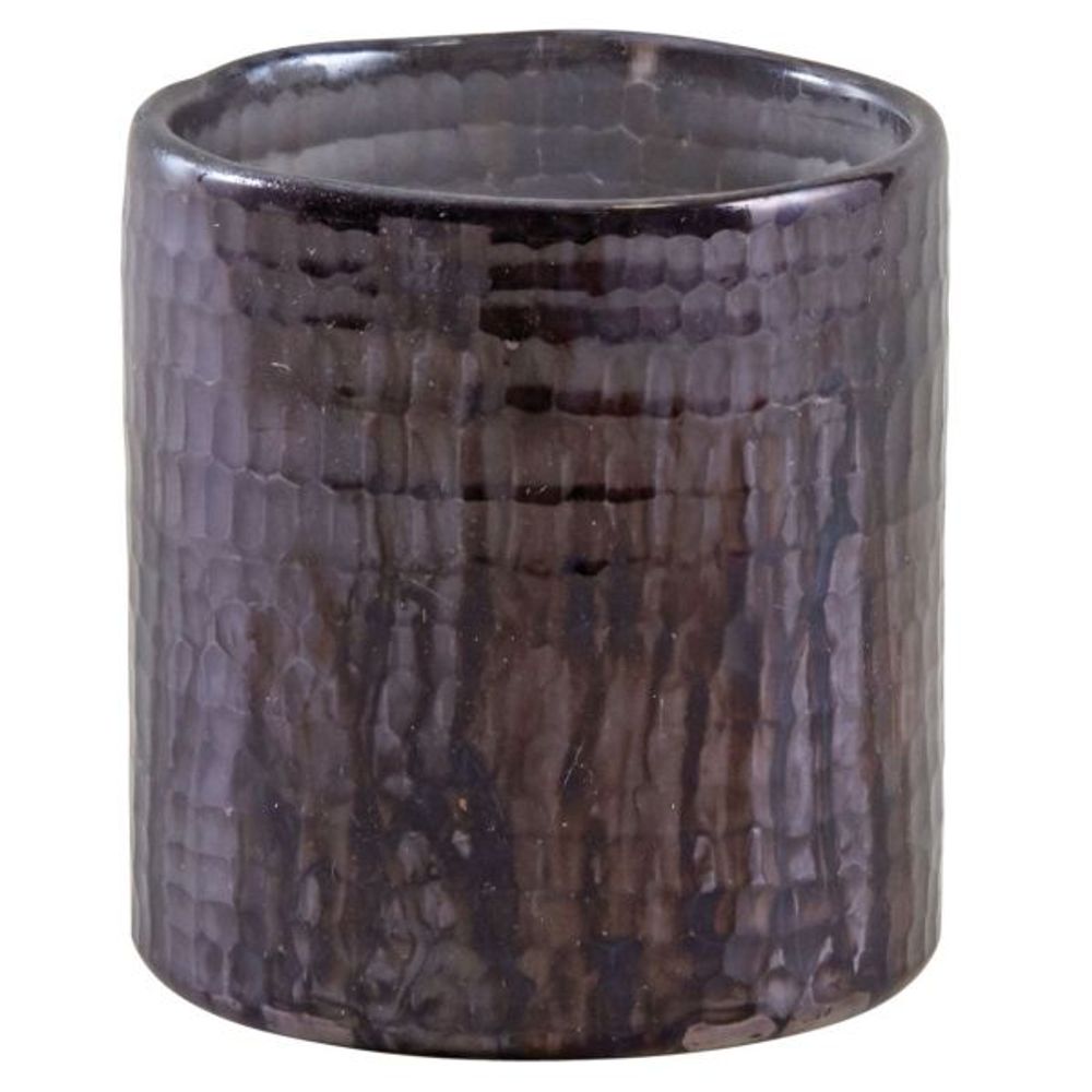 Photophore en verre teinté violet