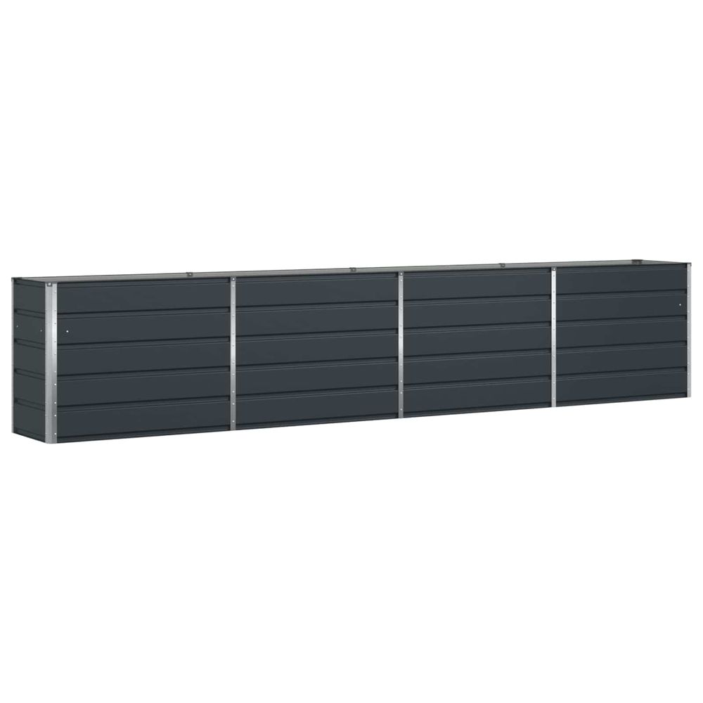Jardinière d'extérieur anthracite 385 x 50 x 75 cm acier galvanisé