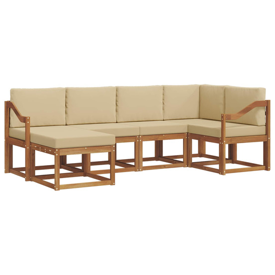 Ensemble de canapés d'extérieur 6 pcs naturel et beige