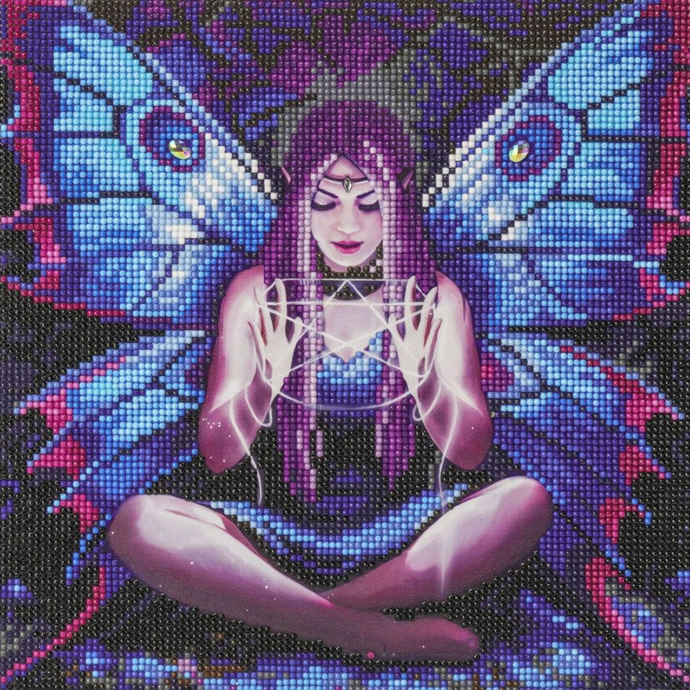 Tableau crystal art à diamanter - tisseuse - 30 x 30 cm