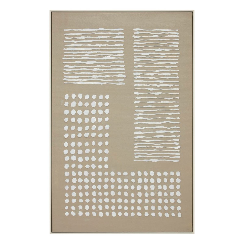 Toile peinte encadrée farhan beige moyen 116x75cm