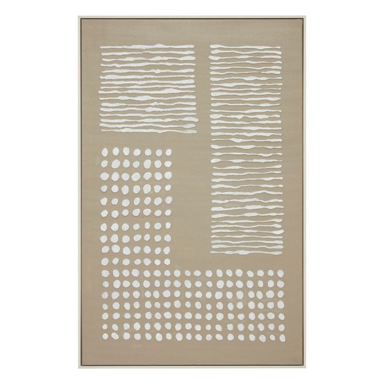 Toile peinte encadrée farhan beige moyen 116x75cm