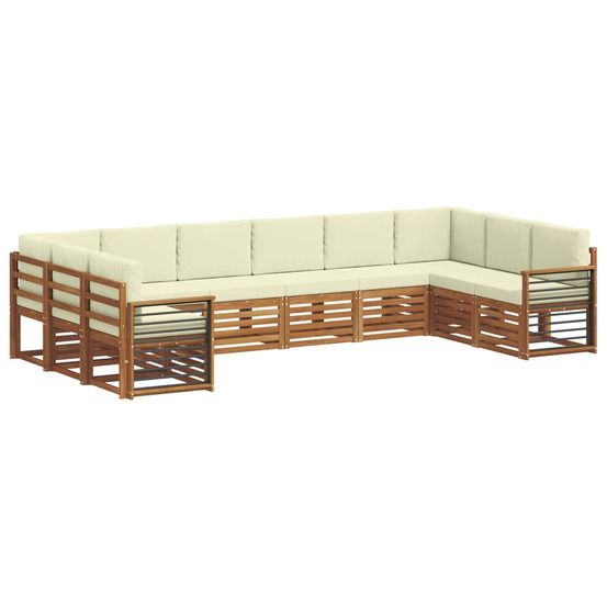 Ensemble de canapés d'extérieur 10 pc naturel et crème