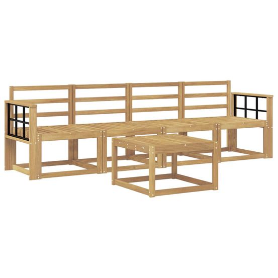 Ensemble de canapés d'extérieur 5 pc blanc bois d'acacia massif
