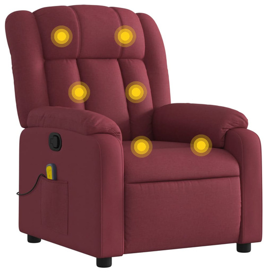 Fauteuil de massage inclinable rouge bordeaux tissu