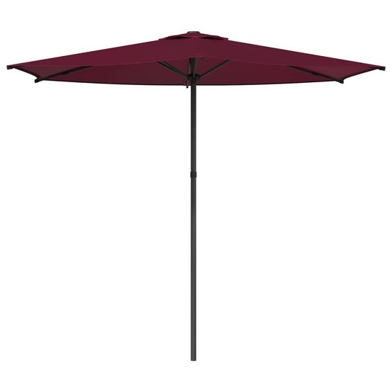 Parasol de jardin 270 x 270 cm polyester rectangulaire bordeaux