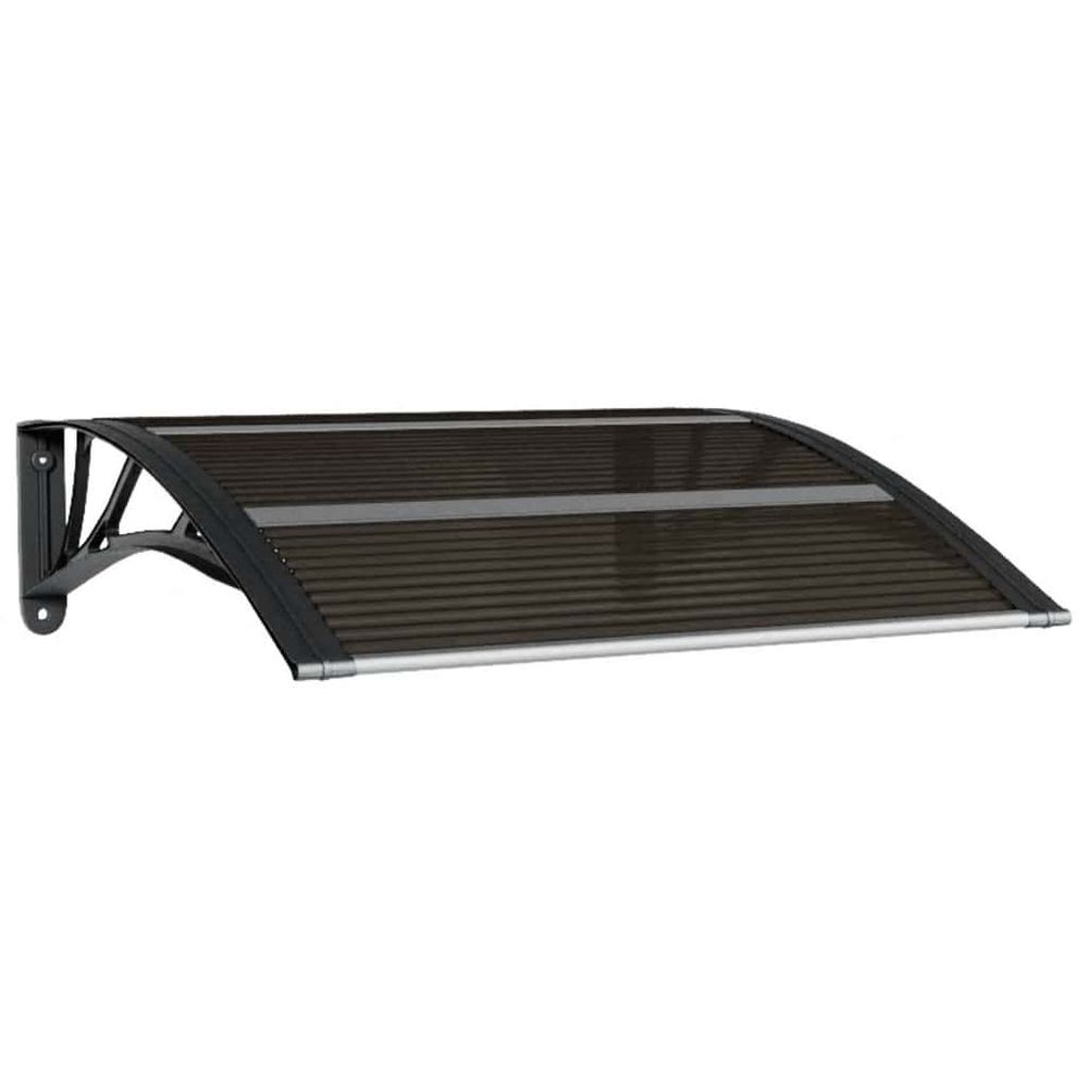 Auvent de porte noir 80 x 75 cm en polycarbonate