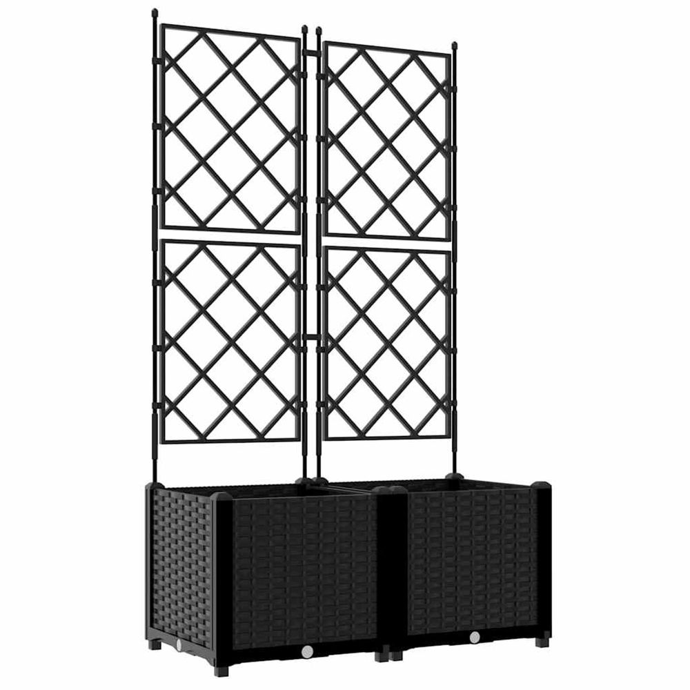 Cache-pot de jardin 2 pc noir 80 x 40 x 143 cm pp