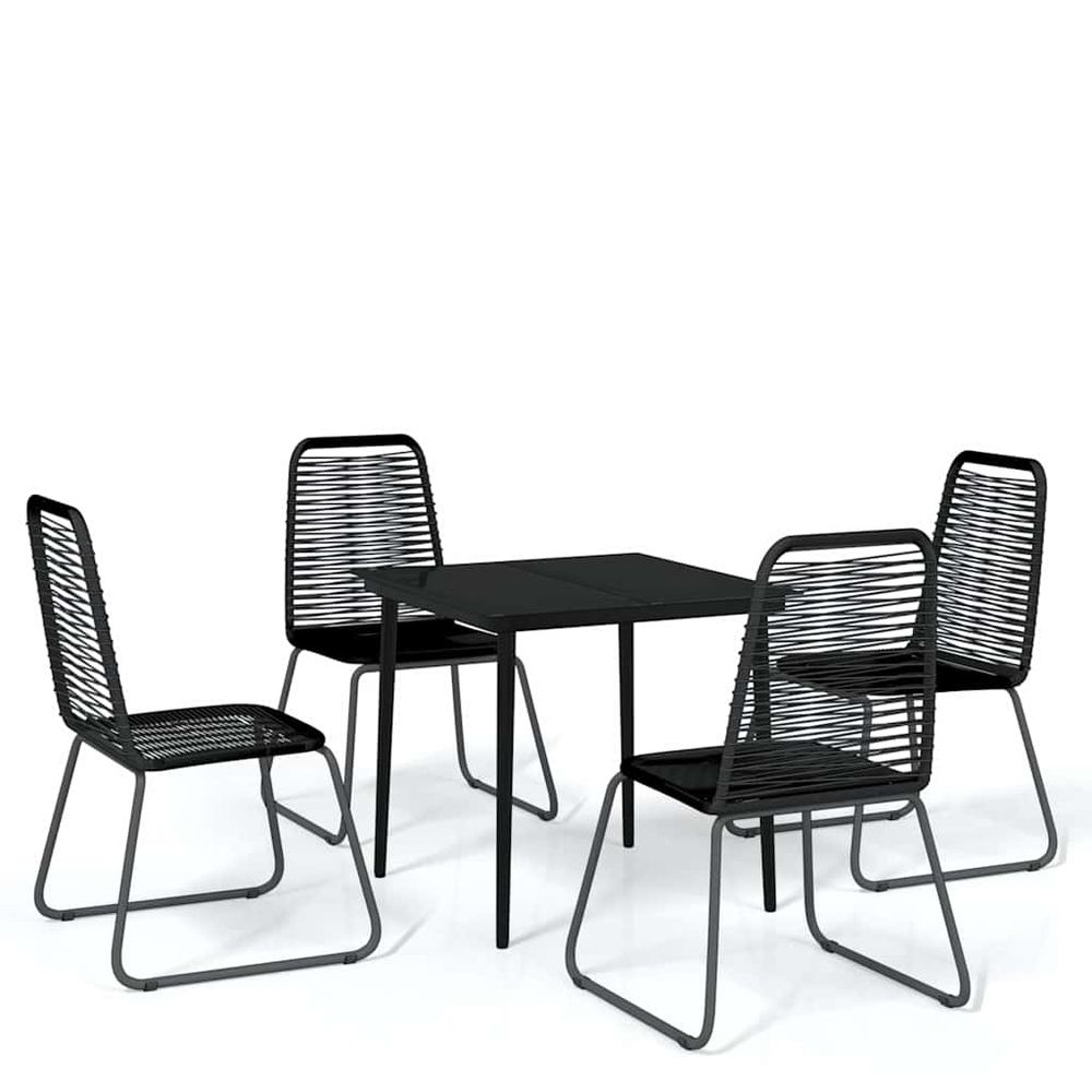 Ensemble à manger de jardin 5 pcs noir