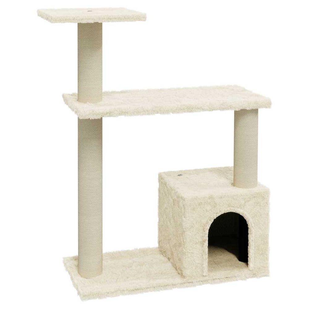 Arbre à chat avec griffoirs en sisal crème 70 cm
